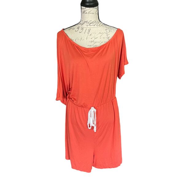 Bloomchic Coral One Shoulder Romper Size 18/20 - Picture 2 of 6